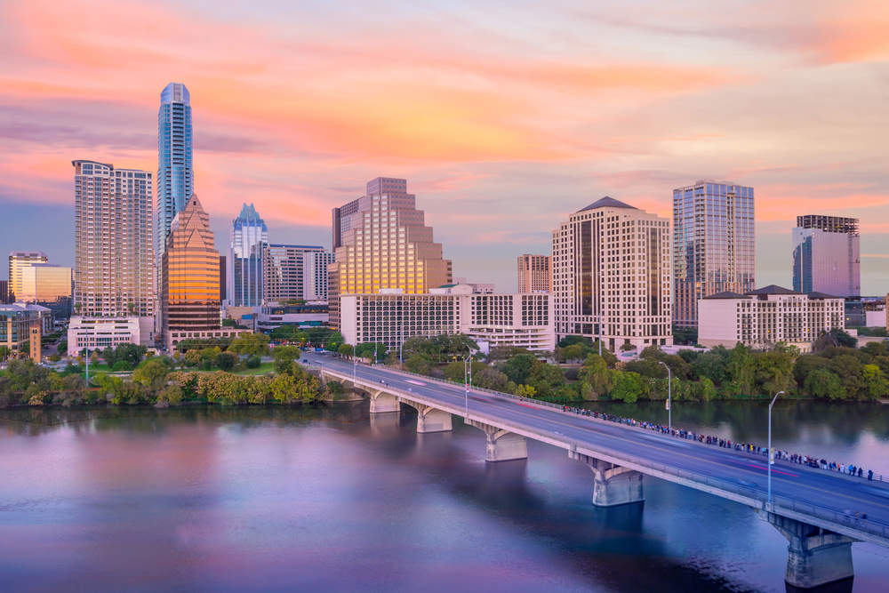 Vista panorámica de la ciudad de Austin, Texas