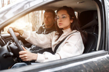 young woman in texas driving