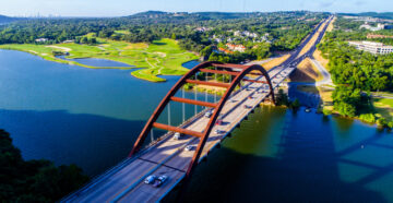 panoramic bridge of pennybacker brigde in austin texas
