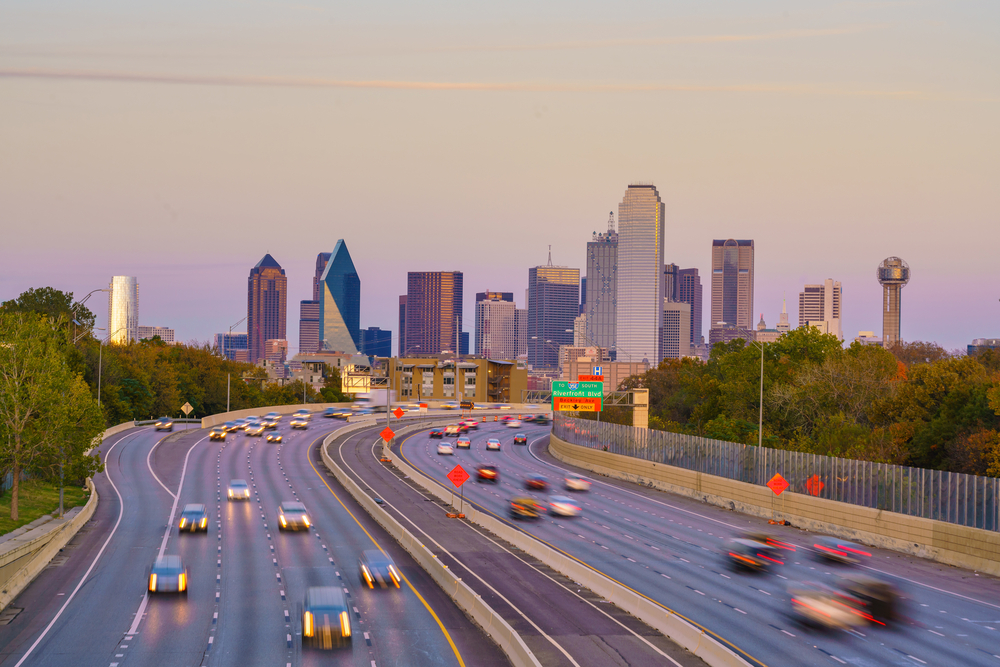 Dallas downtown skyline at twilight, Texas USA