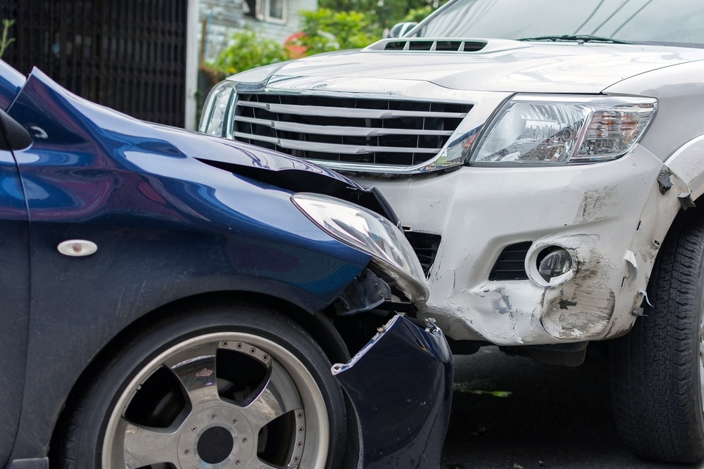 two cars in collision